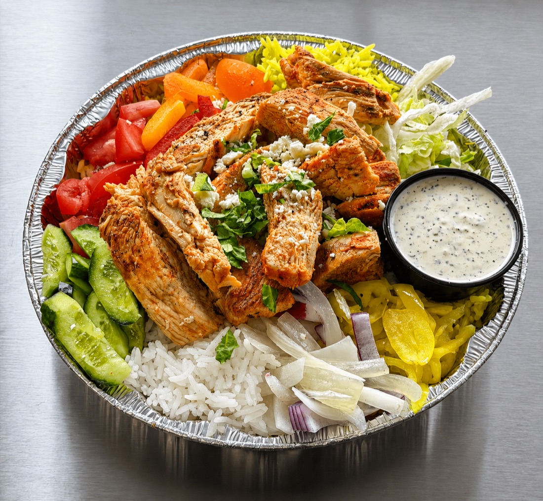 Chicken bowl over rice